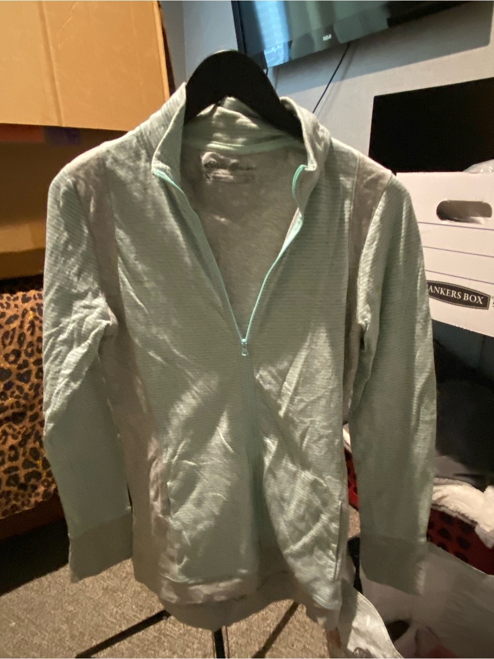Eddie Bauer Light Mint Quarter-Zip Utility Jacket